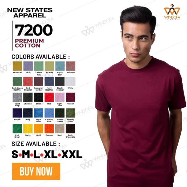 New States Apparel 7200 Premium Cotton T-Shirt