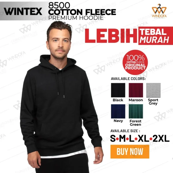 Wintex 8500 Cotton Fleece Hooded Sweatshirt