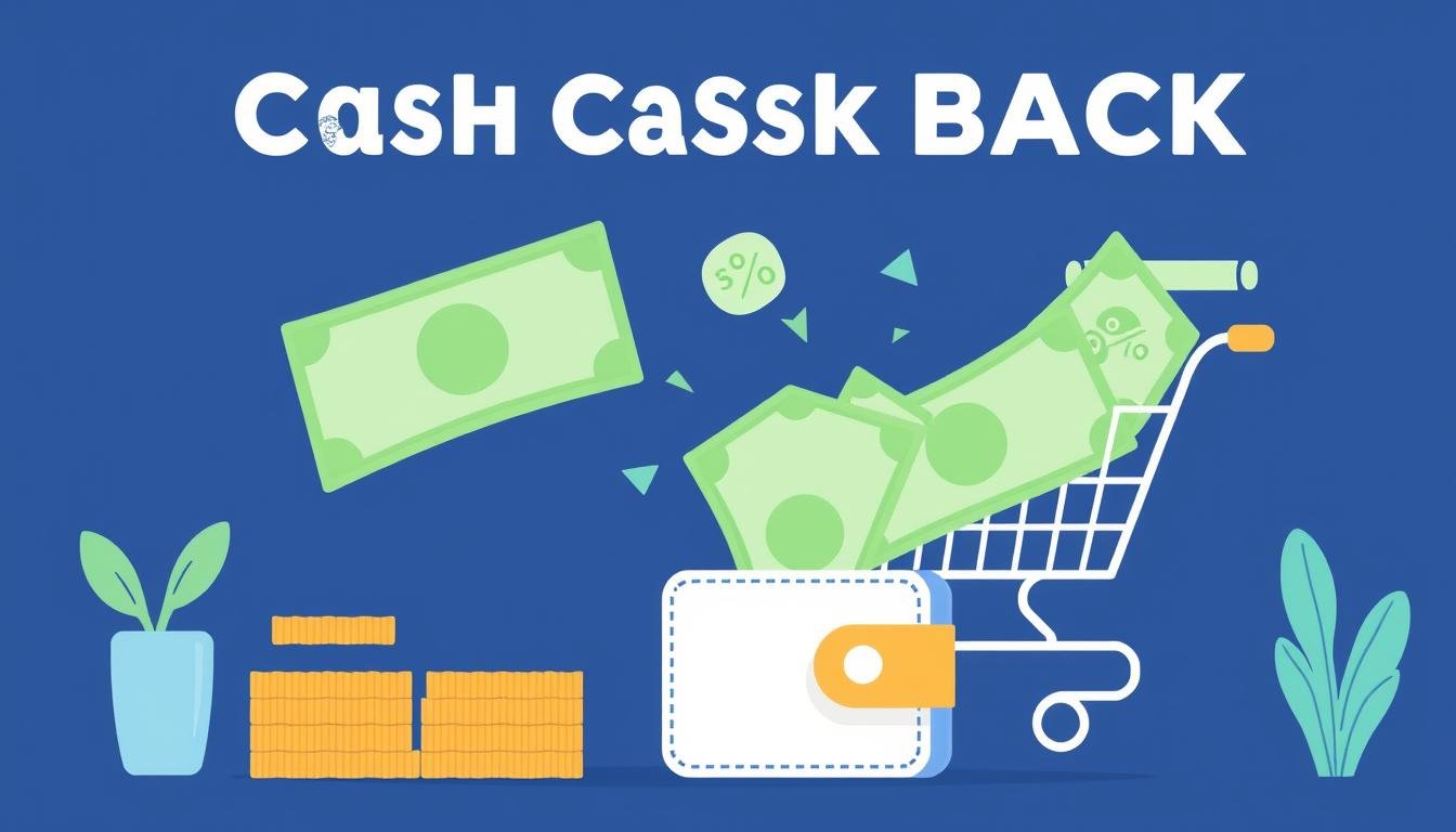 Ilustrasi promo cashback dengan uang kembali ke dompet digital