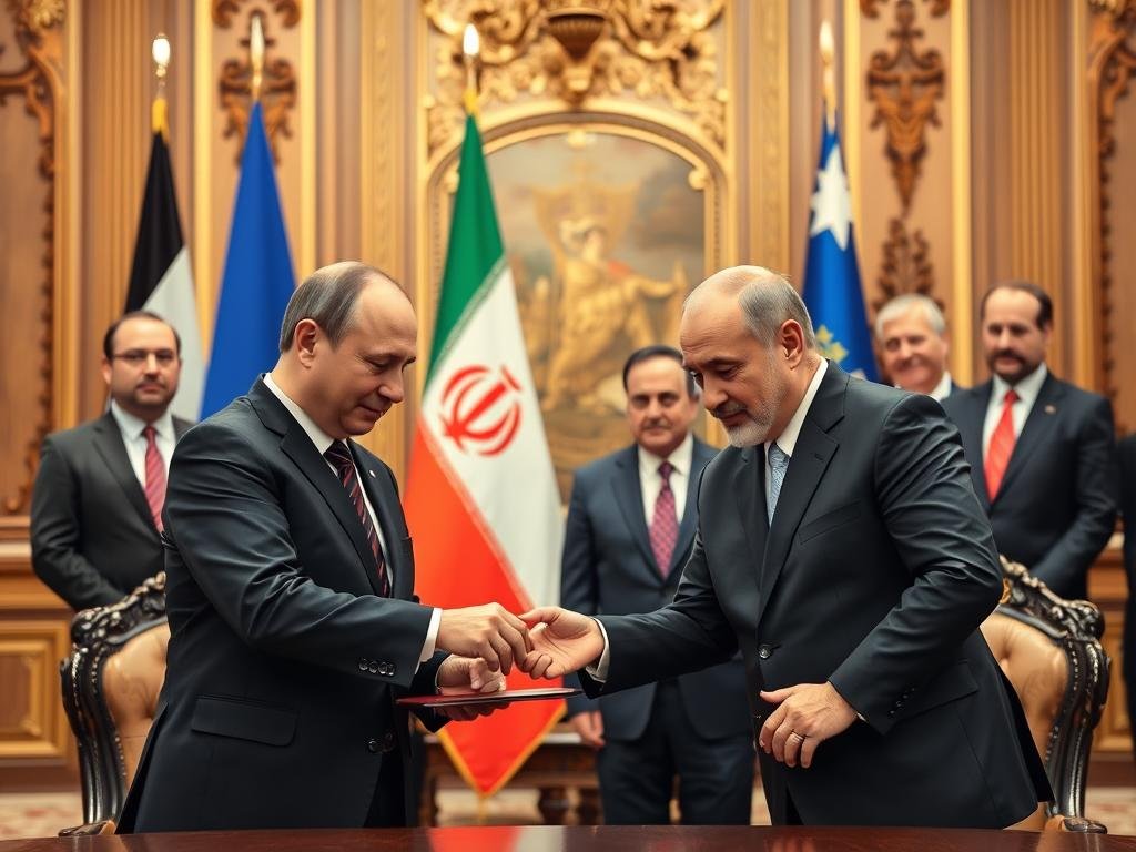 Pertemuan tingkat tinggi antara pemimpin Rusia dan Iran menandatangani perjanjian Kerjasama Rusia-Iran Pertemuan tingkat tinggi antara pemimpin Rusia dan Iran menandatangani perjanjian Kerjasama Rusia-Iran
